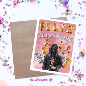 Peso Pluma Birthday Card | Peso Pluma Card | Feliz Cumpleanos | Peso Pluma | Ella Baila Sola |  Peso Pluma Merch | Peso Pluma Gift | La Bebe