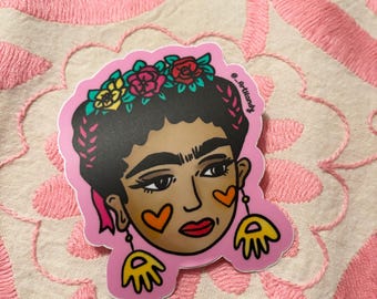 Frida Kahlo Sticker | Cute Illustration with hand earrings