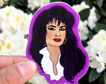 Selena Sticker//Selena forever/Vinyl Sticker//Como La Flor//Mexican Sticker//Hand Drawn//La Cantante//La Reina//Selena Illustration//Fan Art