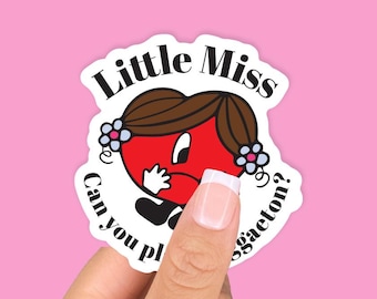 Little Miss Can You Play Reggaeton Heart Sticker