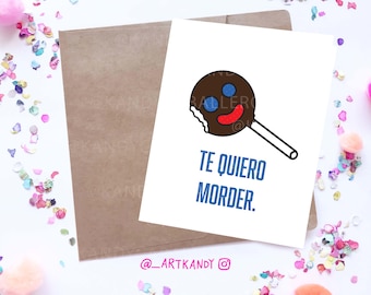 Paleta Payaso// Valentines Day // Te quiero // Spanish Greeting Card//Greeting Card//Blank Cards//Spanish Birthday Card
