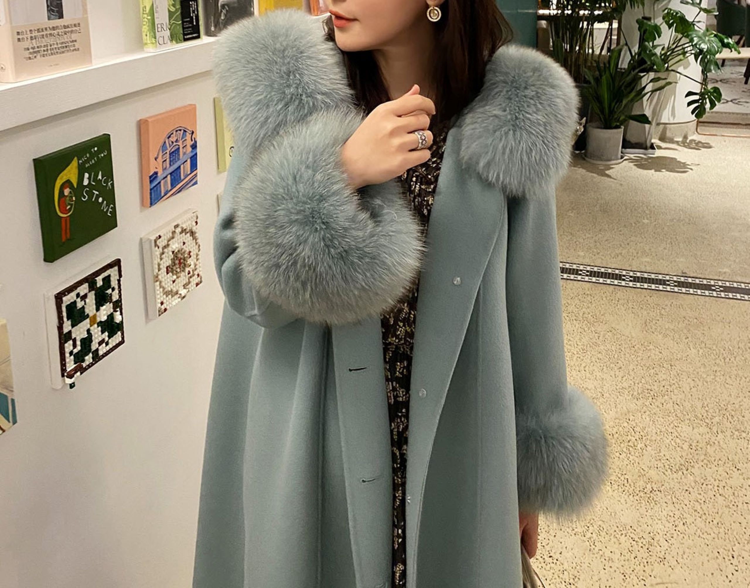 Green sheepskin deals coat