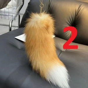 Unicorn Fluffy Fuzzy Keychain Real Mink Fur Bag Charm With Genuine Raccoon  Fur Tail Handbag Hanging Pendant