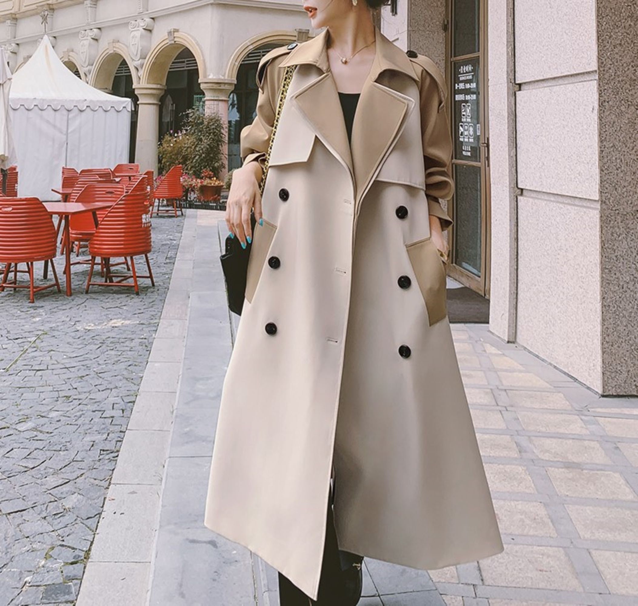 Plus Trench Coat Wind Coat -