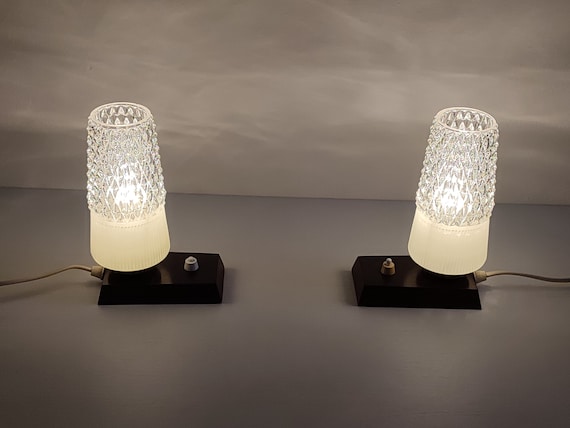 Vintage Pair Bedside Lights, Two Nightstand Lamps, Retro Light, Emi Poljcane Lamps, Made in Yugoslavia, Night Lamps, Home Decor Light