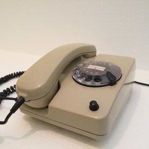 Vintage Siemens Telephone, Rotary Dial, Phone 1970s, Grey , Retro Telephone