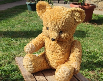Vintage Teddy Bear 1930s-40s, Dutch Arthur Van Gelden, Stuffed Teddy Bear, Antique Toys, Old Teddy Bear, Jointed Teddy Bear, Silk Plush Toys