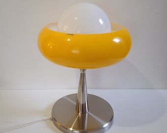 Meblo Guzzini Table Lamp, Harvey Guzzini Yellow Desk Lamp, Mid Century Modern lamp, Space Age Lamp, Italian Design, 70&#39;s Lamp, Home Decor