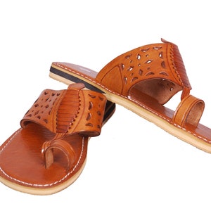 Moroccan Sandals for Men&#39;s, Brown Sandals, Handmade leather shoes, Leather sandals, Summer sandals, Moroccan leathers shoes.