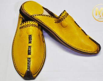 Handmade shoes Berber slipper women slippers gift for him Organic Leather Leather Shoes Moroccan shoes sandals Hand dyed Mules