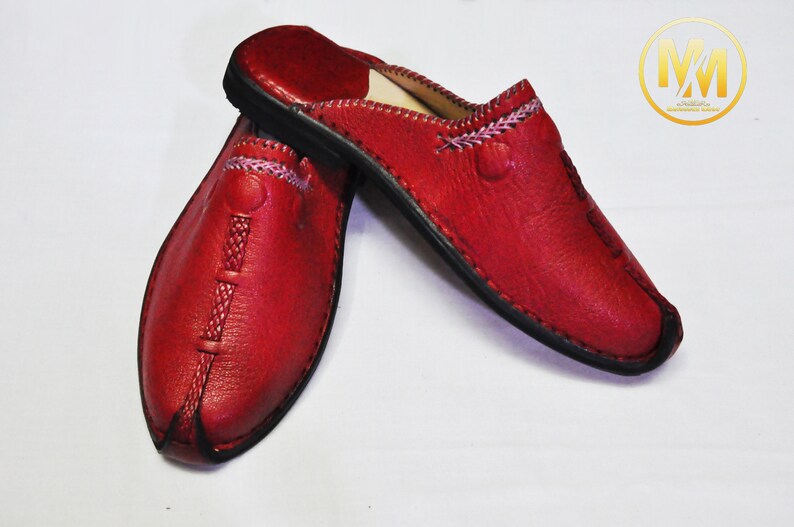 Berber slipper Leather Shoes gift for him. Handmade shoes Mules Hand dyed Moroccan Brown Babouche Organic Leather Men/'s slippers