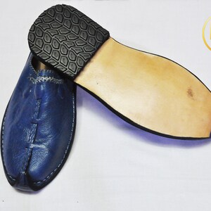 Moroccan Blue Babouche, Men's Slippers, Handmade Shoes, Leather Shoes ...