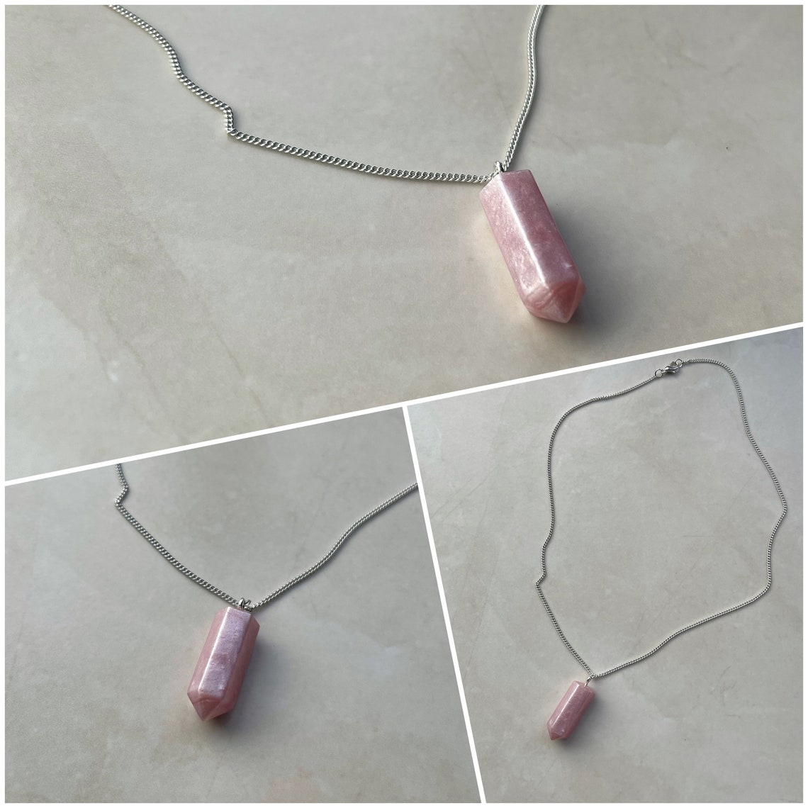 Handmade Resin Crystal Pendant Necklace available in Silver Etsy