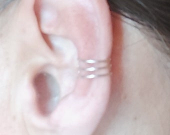 Silver plated 3 bar ear cuff