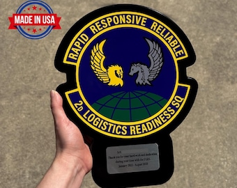 Placa de reconocimiento personalizada de escuadrón de la Fuerza Aérea de EE. UU. - Regalo por traslado militar - Placa de reconocimiento militar - Regalo de jubilación - Reconocimiento de escuadrón - Placas de reconocimiento