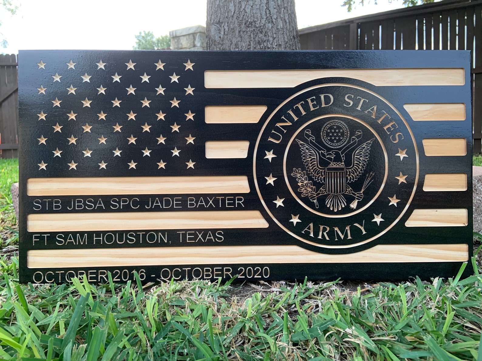 Personalized Wood Engraved Military Wall Plaques Army Navy Etsy