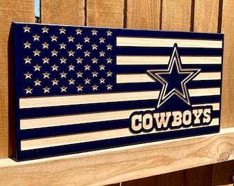 Decoración de pared con la bandera estadounidense de los Dallas Cowboys