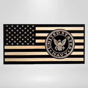 US Navy Military Plaque - Personalized Wood Engraved Wall Plaques - PCS Gifts -Navy Retirement Gifts - Navy Memorabilia - U.S. Navy Decor