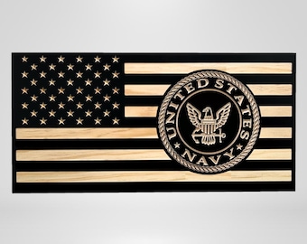 Placa militar de la Marina de EE. UU. - Placas de pared personalizadas grabadas en madera - Regalos PCS - Regalos de jubilación de la Marina - Recuerdos de la Marina - Decoración de la Marina de EE. UU.