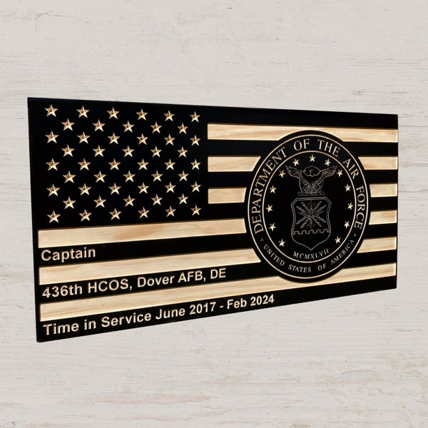 US Air Force Military Plaque - Personalized Wood Engraved Wall Plaques