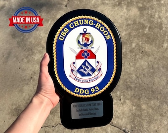Placa personalizada de DDG de la Marina de los EE. UU.: regalo de jubilación militar - Reconocimiento a marineros