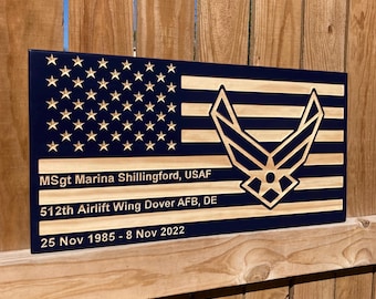 Placas de pared militares personalizadas grabadas en madera: Ejército, Marina, Guardia Costera, Cuerpo de Marines, Fuerza Aérea