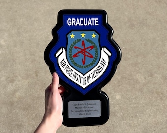 Placa de reconocimiento militar del Instituto de Tecnología de la Fuerza Aérea (AFIT) para graduados