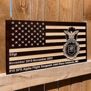 USAF Security Forces Shield Military Plaque - Air Force Retirement Gift