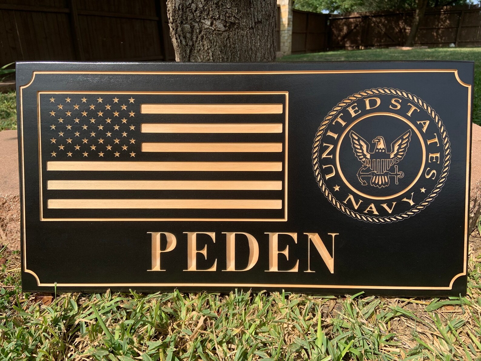 Plaques personnalisées de mur militaire gravées en bois Etsy