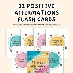 Cartes d'affirmation, décoration de bureau, citations positives, cartes flash de confiance en soi, cartes d'amour de soi, thérapie, soins de soi, estime de soi