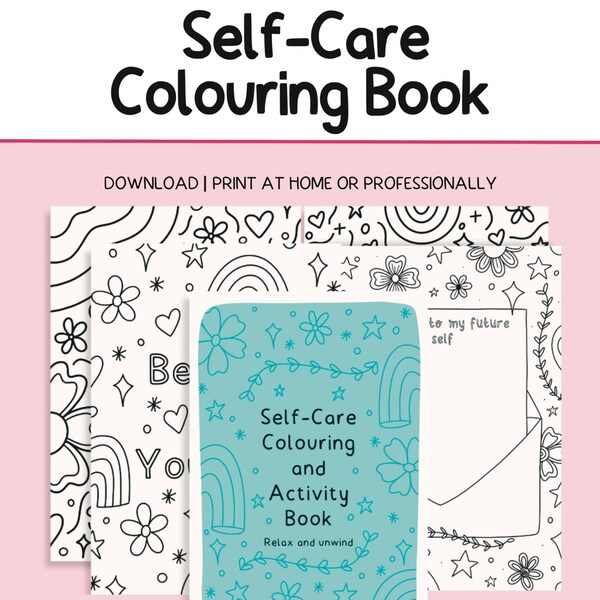 Digital Self-care Colouring Book | Activity Book | Anxitey | Self-care | Mental Health | Mindfulness | Positive Reminders | PDF Download