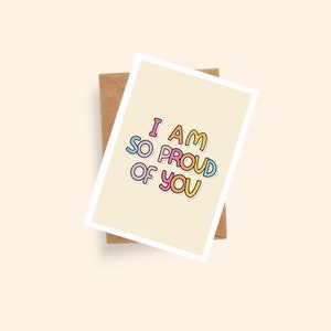 Je suis si fier de vous | Carte de félicitations | Carte A6 | Nouvelle carte de travail | carte d'encouragement | Carte Bravo | Cadeau de félicitations