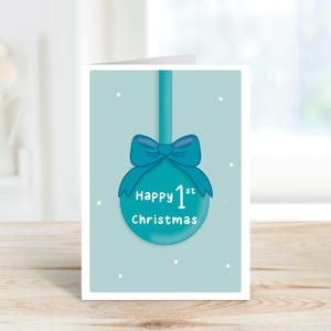 Tarjeta de Feliz Primera Navidad / Tarjeta de Navidad para recién nacidos / Tarjeta A6 / Tarjeta de Navidad para niño / Tarjeta para bebé niño / Tarjeta de primera Navidad / Tarjeta para bebé
