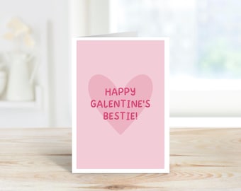 Happy Galentine's Bestie Card | Valentine's Day Card for Friend | A6 Card | Friendship Card | Galentine's Day Gift | Best Friend Card