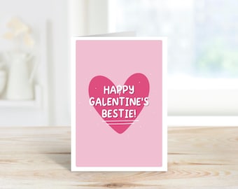 Happy Galentine's Bestie Card | Valentine's Day Card for Friend | A6 Card | Friendship Card | Galentine's Day Gift | Best Friend Card