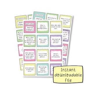 A4 Journal prompts, Self-love, Self-discovery Journaling prompts Instant Download PDF
