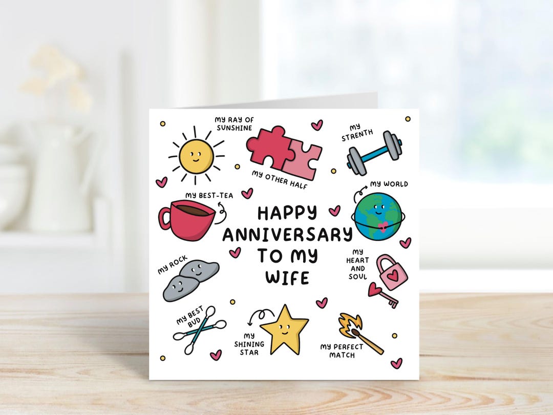 Happy Anniversary to My Wife Card | Happy Anniversary Card | Square ...