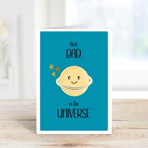 Carte Meilleur papa de l'univers | Carte de fête des pères | Carte A6 | carte pour papa | Meilleure carte papa | Joyeux anniversaire papa carte de vœux | Carte Beau-père