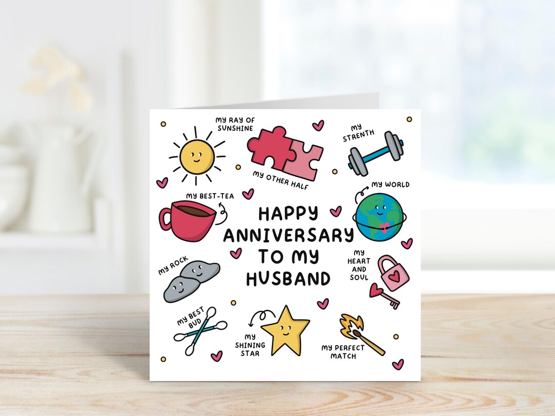 Happy Anniversary to My Husband Card | Happy Anniversary Card | Square ...