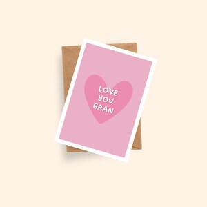 Ti amo Gran Card / Biglietto Festa della Mamma / Biglietto A6 / Biglietto per Gran / Biglietto della Nonna / Biglietto Cuore d'Amore / Miglior Biglietto Gran / Nonna, Gran