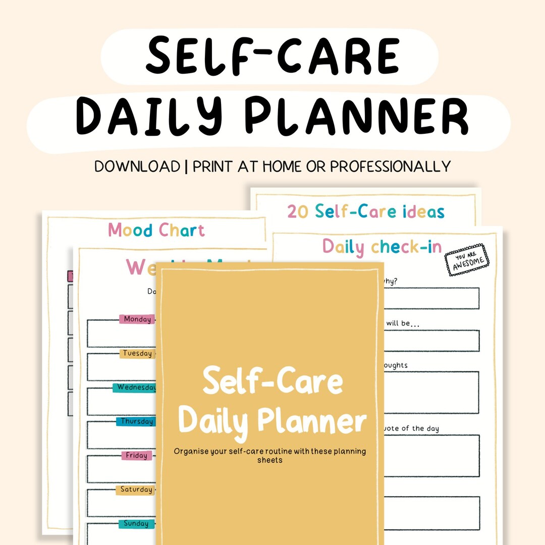 Self-care Daily Planning Day Planner Sheets, Gratitude Sheet, Self Care