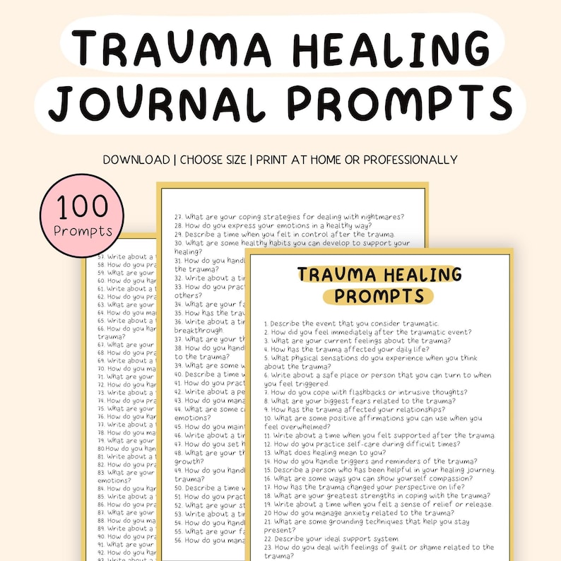 Trauma healing 
Journal prompts
Trauma Processing 
Trauma journal