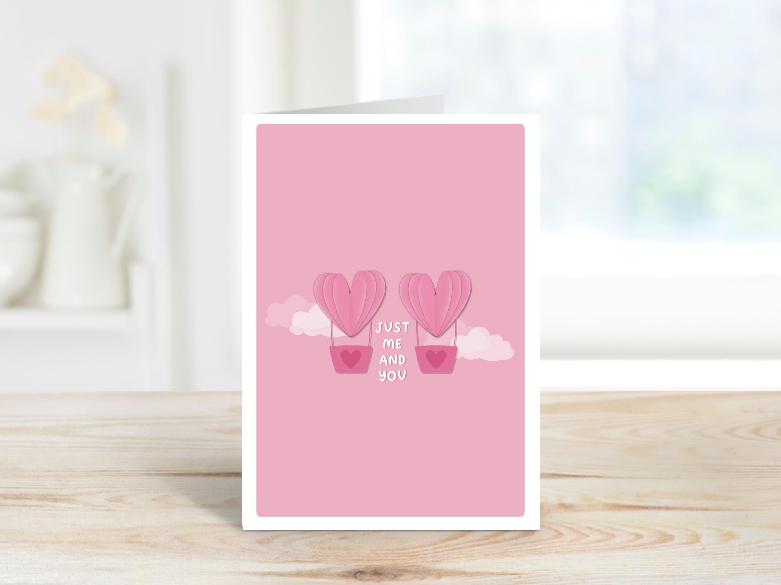 Just Me and You Card | Valentine's Day Card | A6 Card | Anniversary Card | Love Heart Card | Boyfriend, Girlfriend, Wife, Husband