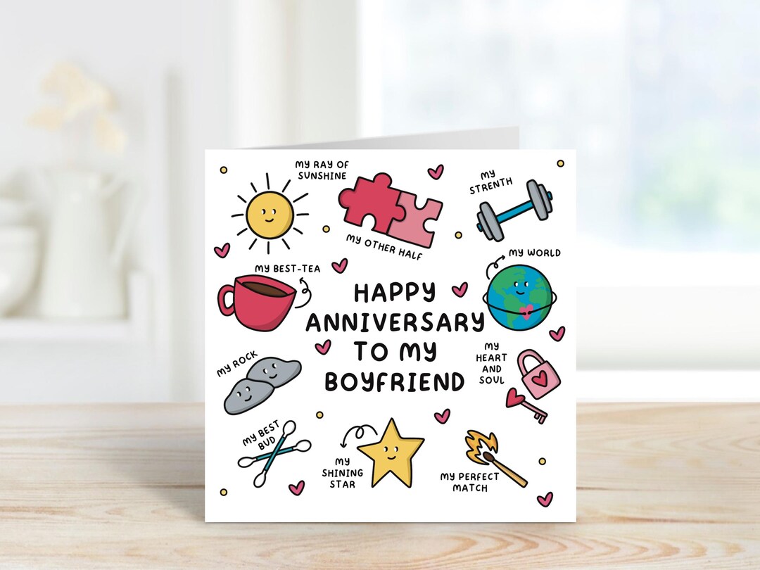 Happy Anniversary to My Boyfriend Card | Happy Anniversary Card ...