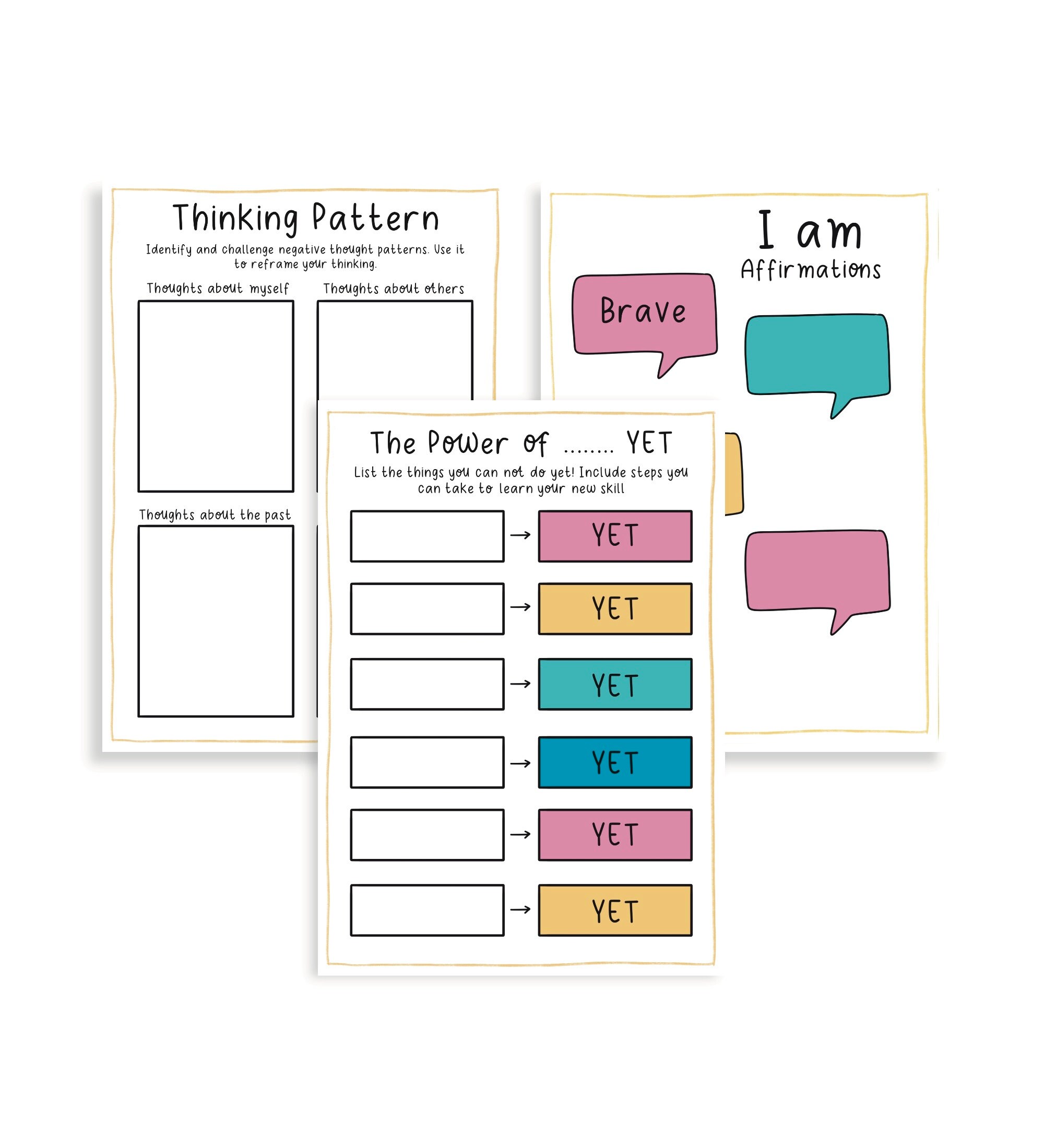 Growth Mindset Workbook Bundle for Self Esteem Worksheets Teen ...