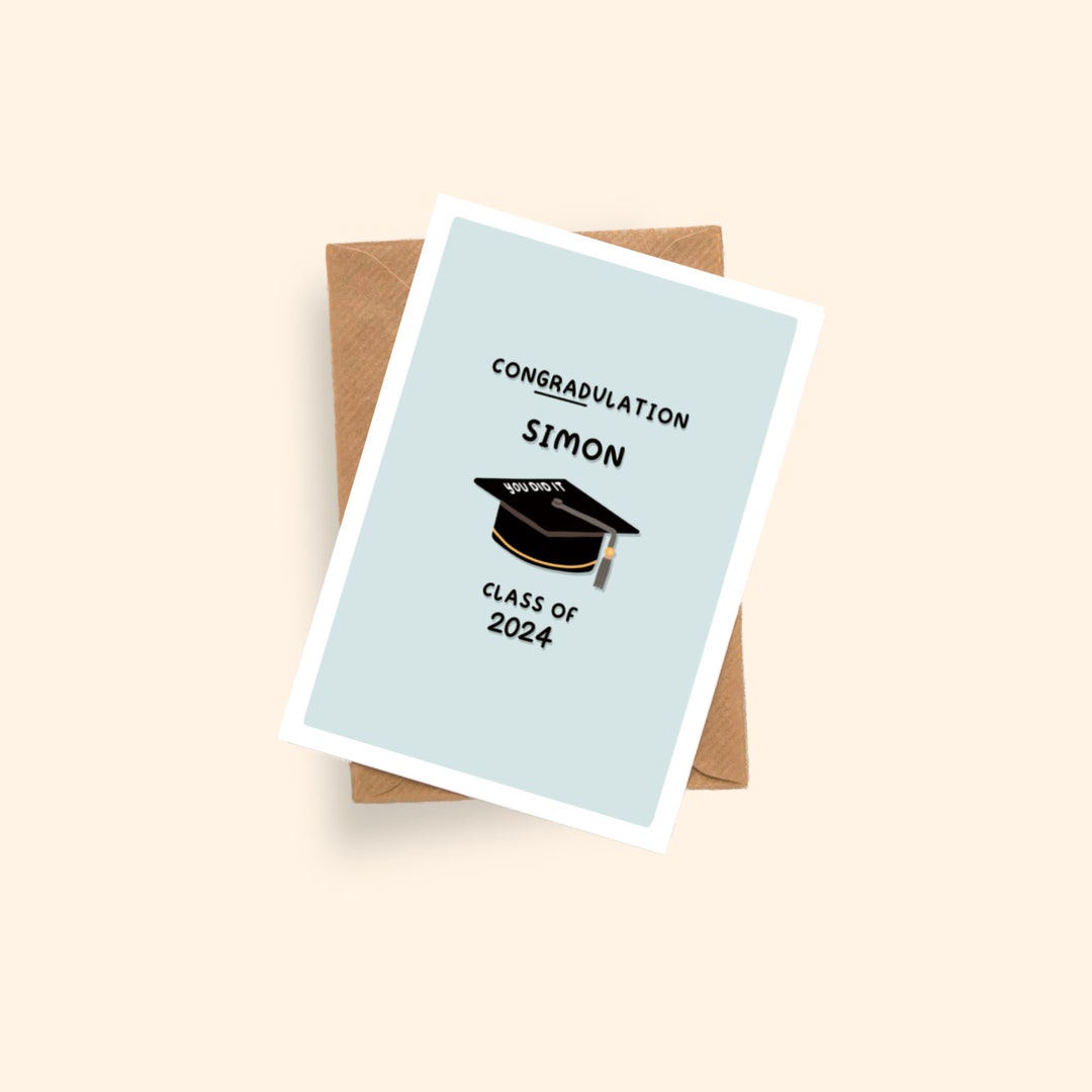 Personalised Class of 2024 Card Graduation Card A6 Card School Leaver ...