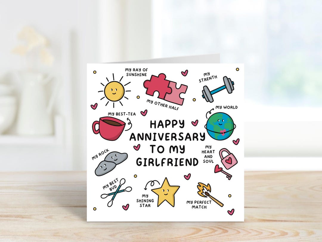Happy Anniversary to My Girlfriend Card | Happy Anniversary Card ...