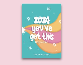 2024 Calendar You’ve Got This A4 Wall calendar Positive Encouraging Monthly Reminder Calendar Secret Santa Christmas Gift for her