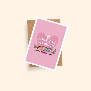 te amo cartão da avó | cartão do dia das mães | Cartão A6 | Nós te amamos tanto Cartão Comemorativo | amo o coração cartão comemorativo | Vovó, vovó