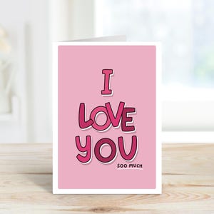 Je t'aime tellement carte | Carte de Saint-Valentin | Carte A6 | carte d'anniversaire | Carte Bestie | Petit ami, Petite amie, Mari, femme